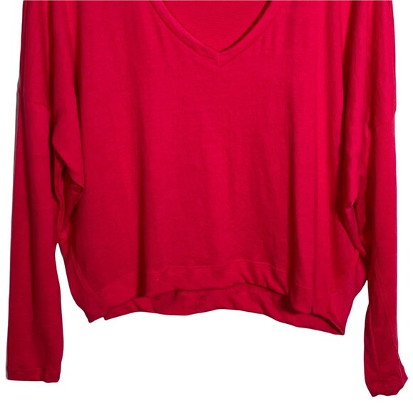 Anthropologie Dolman Sleeve V-Neck Pullover Pink Stretch Knit Top XS - Picture 4 of 12